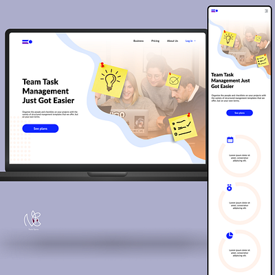 Task Managing Site blue design desktop figma hero mobile web ui web app