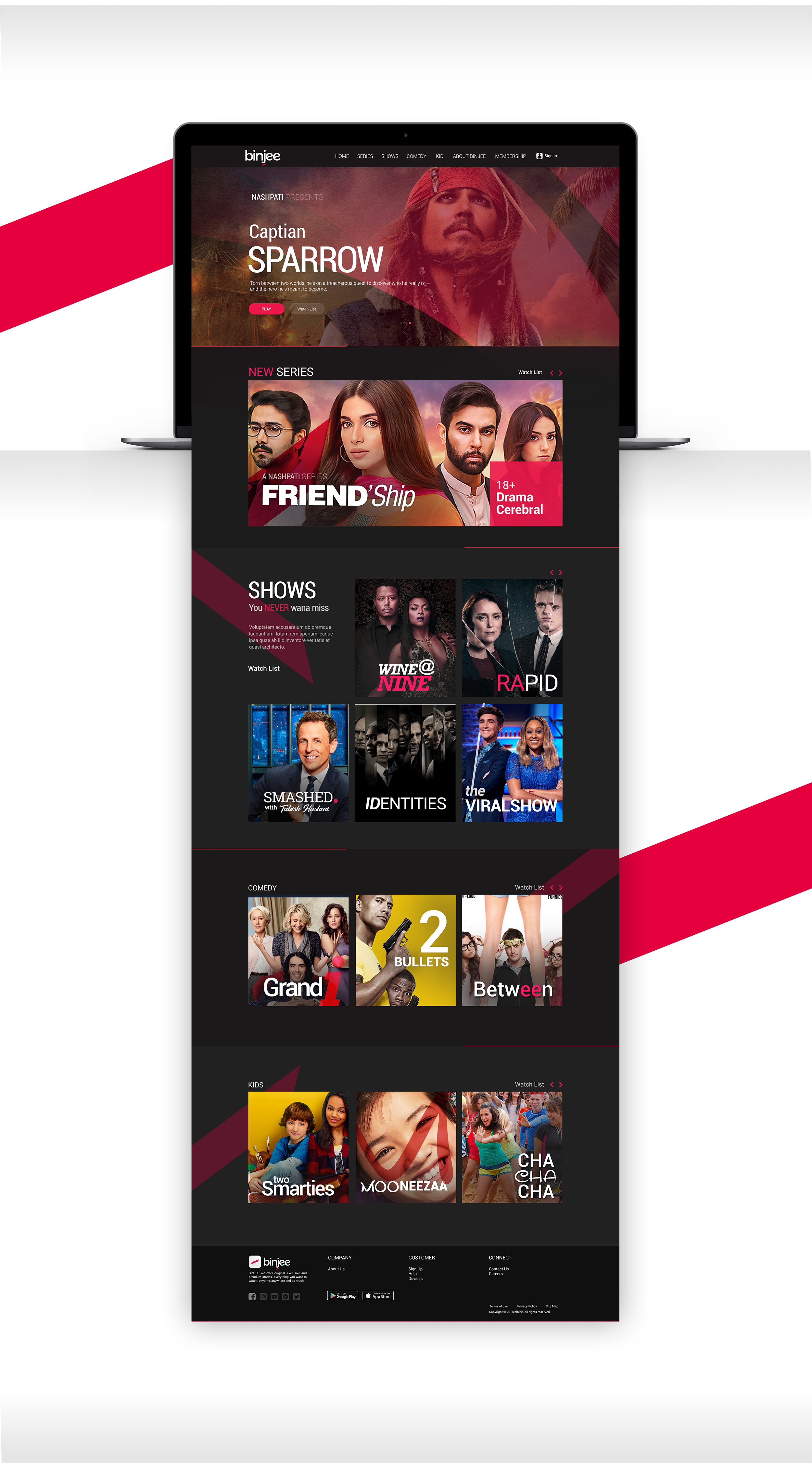 Website UI Design layout media mobile app mockup netflix tablet tv tv shows ui web website design