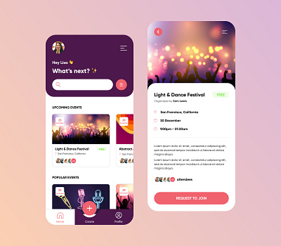 Event Finder App app event event finder ui ux