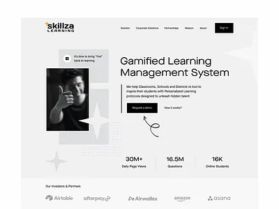 Web Design for Learning Management System Company homepage landing page learning management system responsive design web design