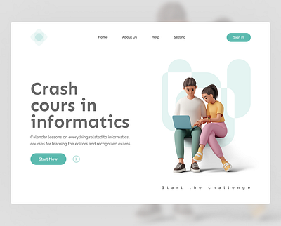 Informatics Courses app design homepage ui uiux userinterface ux web webdesign