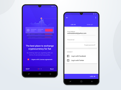 Crypto Material UI-Kit - Onboarding, Login, Settings app application crypto crypto app crypto currency cryptocurrency currency finance finance app interface kit material mobile ui ui design ui kit ui kit uikit user interface ux