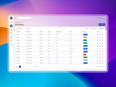 Order Manage Management : Listing SaaS UX admin design details ecommerce enterprise glassmorphism listing management minimal navigation order saas table trend ui ux