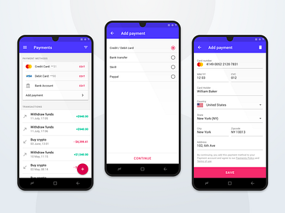 Crypto Material UI-Kit - Payments app app design application crypto crypto app crypto currency cryptocurrency currency finance finance app interface kit material mobile mobile app ui ui design ui kit uikit user interface