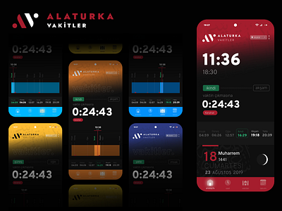 Alaturka Vakitler alaturka app calendar dark ui design hijri inkscape islam logo mobile muslim prayer times turkish ui