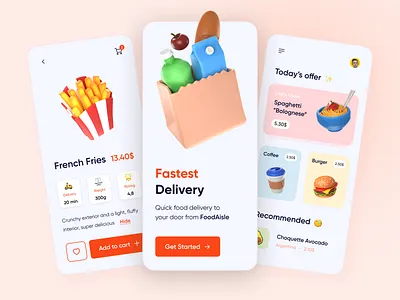 Food Delivery App app behance branding design dribble figma illustration logo mobile ui ux vector web