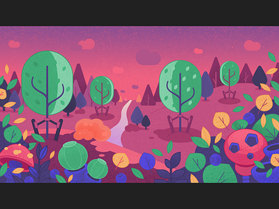Landscape Illustration app illustration bright flowers colorful digital illustration fintech illustration forest gradients illustration investment landscape nature illustration noise texture perfect colors perfect pixel plants space colors trees vector illustration web illustration weird