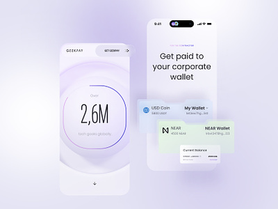 GeekPay — Crypto Website UI (Mobile) clean crypto finance future landing metaverse mobile payment responsive simple typeface ui ux web web design web3 white