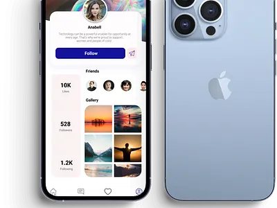 iphone 13 pro follow page graphic design ui