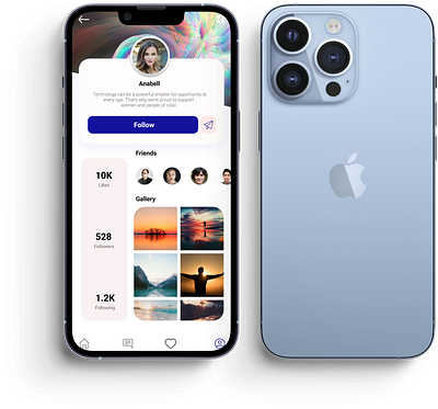 iphone 13 pro follow page graphic design ui