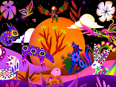 Mexican Lullabies Album Cover adobe after effects animals animation colorful digital illustration flower freelance illustrator gif gradient illustration music photoshop portfolio