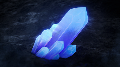 Crystal grows from a rock 3d 3d art 3d design animation app arnold render branding cinema 4d design graphic design icon illustration logo motion graphics typography ui