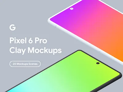 Google Pixel 6 Pro - 20 Clay Mockups Scenes - PSD clay customizable device google google pixel 6 pro graphic design mock up mockup pixel 6 pro pixel 6 pro mockup psd smartphone ui