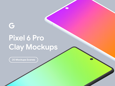 Google Pixel 6 Pro - 20 Clay Mockups Scenes - PSD clay customizable device google google pixel 6 pro graphic design mock up mockup pixel 6 pro pixel 6 pro mockup psd smartphone ui