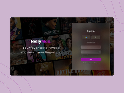 Movie website - Sign In page art branding cinema design explore glassmorphism imdb login movie netflix onboarding rating sign in ui ux website