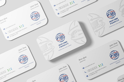 Logistics company logo and business card branding business card logo design