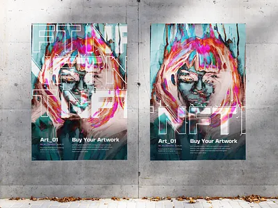 Poster for NFT Art_01 art branding creative digital art etherum exebition graphic design kolorfool nft painting poster typography watercolor