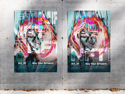 Poster for NFT Art_01 art branding creative digital art etherum exebition graphic design kolorfool nft painting poster typography watercolor