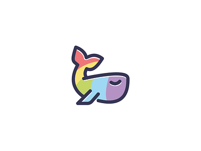 Whale Logo rainbow logo whale whale logo