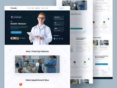 Doctor Personal Appointment - Website cardiology clinic website design doctor appointment website doctor landing apge healthcare hospital landing page landing page design medical website medicine website product design ui uidesign uxdesign webdesign