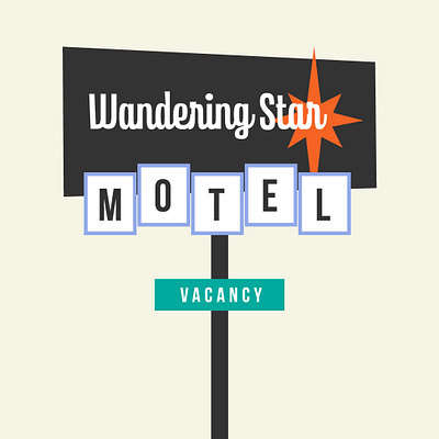 Wandering Star Motel - Brand Identity + Logo Design brand identity branding design graphic design hotel logo logo design motel motel sign