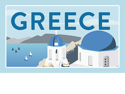 Greece adobe design greece illustration illustrator travel vector vintage travel