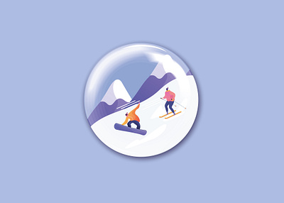 Prompt No. 93 Design a badge inspired by a Winter Olympic sport adobe illustrator badge illustra