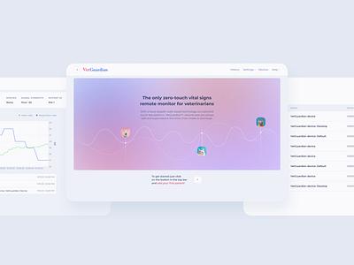 UI for remote veterinary monitoring 2022 design 3d admin admin panel analitycs clean design dashboard ui data visualization database glassmorphism graph health infographic design landing page medicine monitoring vet veterinary clinic web app website design