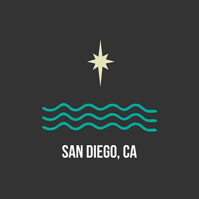 San Diego, CA - Location Icon for Wandering Star Motel brand identity branding design graphic design iconography illustration location icon san diego