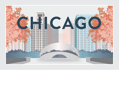 Chicago adobe chicago city cityscape design illustration illustrator travel vector vintage travel