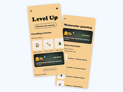 DIY Course App design ui ux
