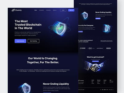 Landing Page Chain - Chainity bitcoin bling block blockchain branding brick btc chain cog cryptocurrency cube eth etherium landing page lego link necklace square supply website