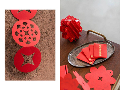 花開好運摺紙 chinese gift design graphic design paper crafting spring festival