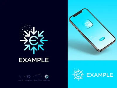 Letter E | Being Cold | Snow Effect | Logo Design app icon being cold bipol hossan brand identity brand style guide brand style logo letter e letter logo logo branding logo design modern logo snow effect snow effect streaming