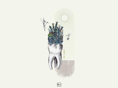 Molar Landscape abstract collage dentistry design digital art digital collage digital illustration illustration poster design