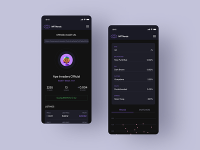 NFTNerds | Mobile Site darkmobile darkui mobile nft nftmobile nftui ui uidesign