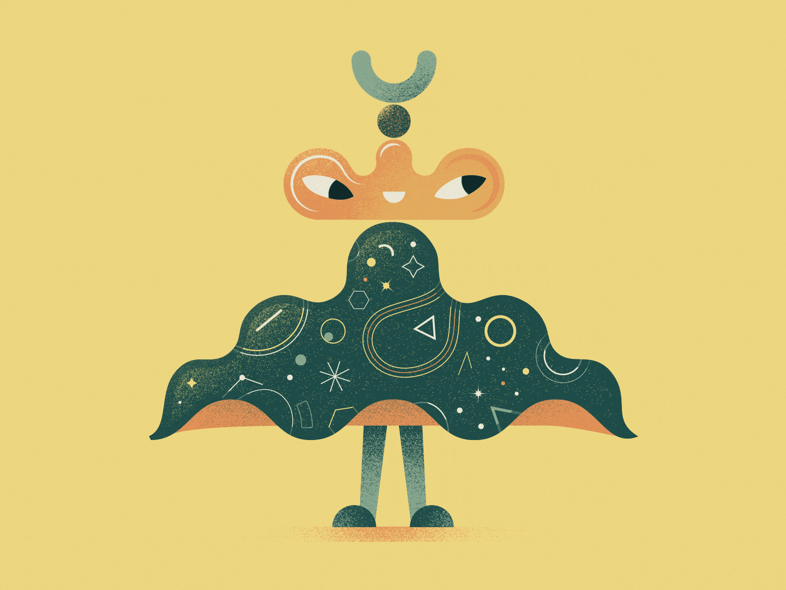 Charactober N°4 cartoon character character design cosmic cute fun geometric geometry illustration nosferatu stars vamp vector