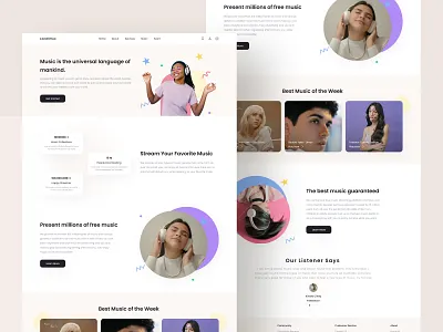 Music Landing Page UI buy design download kit landing music page player product song ui website