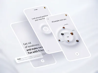 Discover Friends | Like Some Milk😉 app app design app ui clean design concept design date app design discover friends light ui meetup mobile app neomorphism search tinder ui ui concept ui design ui mobile uiux