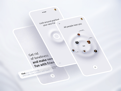 Discover Friends | Like Some Milk😉 app app design app ui clean design concept design date app design discover friends light ui meetup mobile app neomorphism search tinder ui ui concept ui design ui mobile uiux