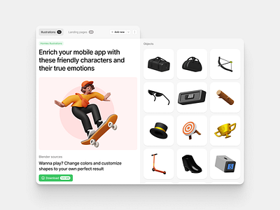 Homies illustrations 🛹 3d 3dicons application branding constructor craftwork design dribbblers homies icons illustration landing logo objects skateboard ui web website