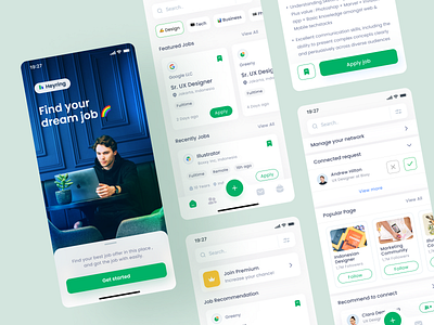 Heyring Job Search Mobile design dream dribbble find hiring job mobile app ui uidesign