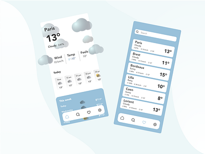 Daily UI challenge, weather app app design graphic design illustration logo ui