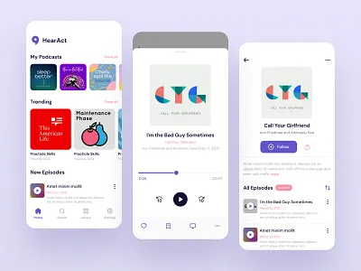 Podcast App android app apple branding design ios listen mobile mobile ui music podcast spotify trending ui ui design ux design