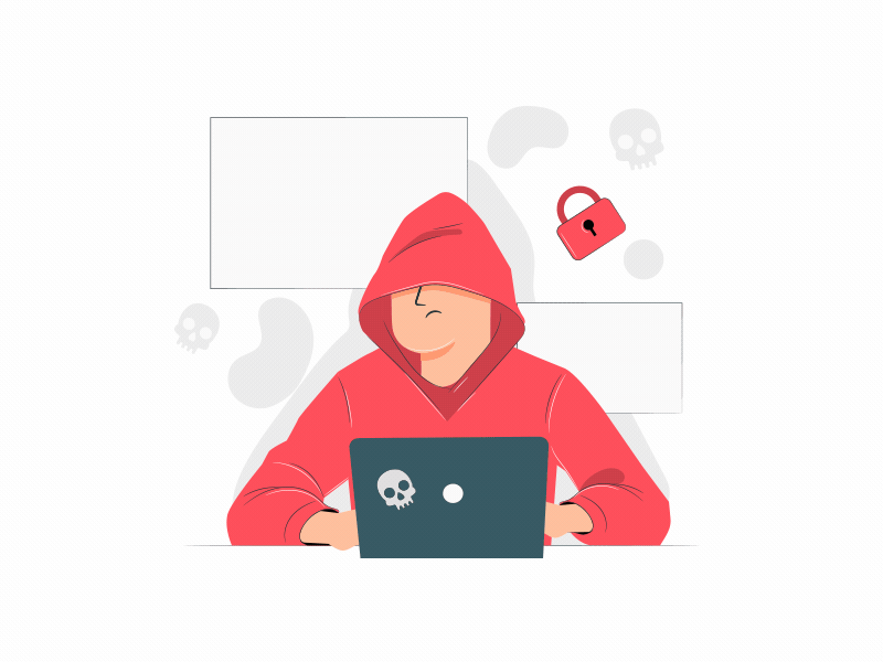 Hacker using Laptop. animation blackhat boltbite c characteranimation coding design hacker hacking html iconanimation illustration java loopable lottie motion graphics script security ui virus