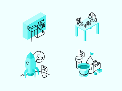 Core Values Illustrations blue branding core values craft design eagerness excellence figma graphic design illustration illustrations joy turquoise ui ux website yummygum