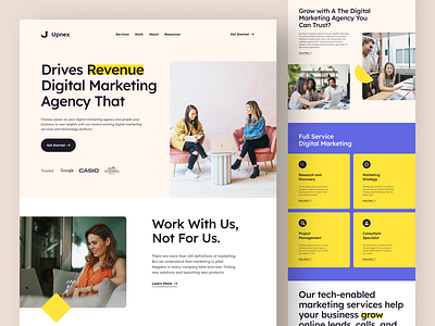 Upnex - Digital Marketing Agency Website agency business company consultant digital marketing homepage landing page marketing online marketing promotion service services strategy ui uiux ux web design webstie