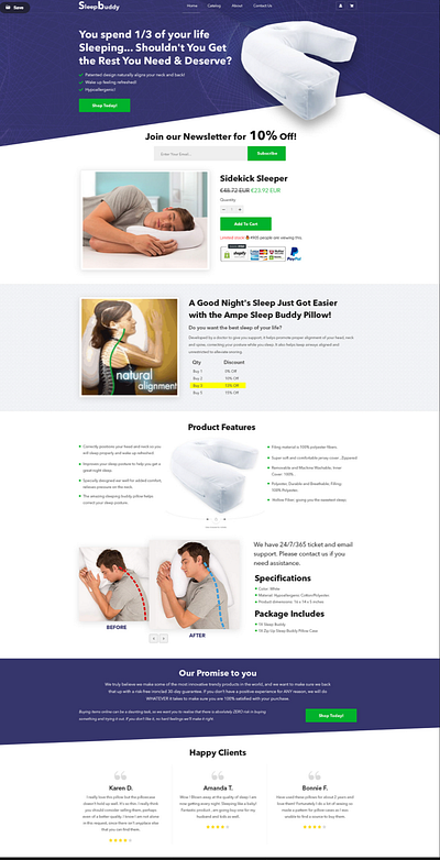 SleepBuddy- Shopify Site app design design design site graphic design shopify