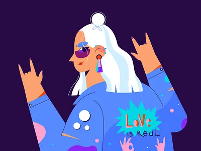 Punk girl 2d bold branding bright colors character characterdesign design flat flat illustration illustration vector