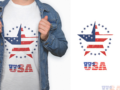 USA Star t-shirt Design branding brandmark business clean cyoam cyoam design flag illustration minimal modern print star tshirt tshirt design unique usa usa tshirt